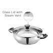 Picture of Vinod Durban Stainless Steel Kadai/Kadhai with Glass Lid - 1.7 Litre, 20 cm Diameter, Induction and Gas Friendly, BPA Free, Food Grade Steel Handi, Silver