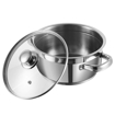 Picture of Vinod Stainless Steel Two Tone Saucepot with Glass Lid - Diameter 16 cm, Capacity 1.5 Litre (Induction and Gas Stove Friendly)