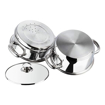 Picture of Vinod Stainless Steel 2 Tier Steamer/Momo/Modak Maker with Glass Lid & Riveted Handles of 18cm Diameter (Induction and Gas Stove Friendly)