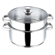 Show details for Vinod Stainless Steel 2 Tier Steamer/Momo/Modak Maker with Glass Lid & Riveted Handles of 24 cm Diameter (Induction and Gas Stove Friendly) Picture of Vinod Stainless Steel 2 Tier Steamer/Momo/Modak Maker with Glass Lid & Riveted Handles of 24 cm Diameter (Induction and Gas Stove Friendly)