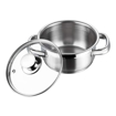 Picture of Vinod Stainless Steel Bremen Saucepot with Glass Lid - 16 cm Diameter, 1.5 litres Capacity (Induction and Gas Stove Friendly)