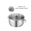 Picture of Vinod Stainless Steel Bremen Saucepot with Glass Lid - 16 cm Diameter, 1.5 litres Capacity (Induction and Gas Stove Friendly)