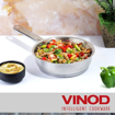 Picture of Vinod Stainless Steel Frypan 18 cm Diameter, Induction and Gas Stove Comptaible with 5mm Base Thickness, Sturdy Riveted Stainless Steel Handle