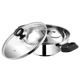 Show details for Vinod Stainless Steel Deluxe Kadai/Kadhai with Glass Lid with Riveted Handles- Diameter 26 cm, Capacity 3.8 Litre (Induction and Gas Stove Friendly) Picture of Vinod Stainless Steel Deluxe Kadai/Kadhai with Glass Lid with Riveted Handles- Diameter 26 cm, Capacity 3.8 Litre (Induction and Gas Stove Friendly)