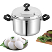 Picture of Vinod Stainless Steel Idli Pot/Idli Cooking Pot /6 Pcs Plates Induction Base Idly Maker Large /36 Cm (Makes Upto 24 Idli At A Time), Silver (36 X 23.5 X 23 Lxwxh), 1 Liter