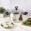 Picture of Vinod Stainless Steel Idli Pot/Idli Cooking Pot /6 Pcs Plates Induction Base Idly Maker Large /36 Cm (Makes Upto 24 Idli At A Time), Silver (36 X 23.5 X 23 Lxwxh), 1 Liter