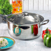 Picture of Vinod Stainless Steel Roma Casserole with Glass Lid & Riveted Handles-Diameter 18 cm, Capacity 2.2 Litre (Induction and Gas Stove Friendly)