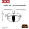 Picture of Vinod 6 Pc Stainless Deluxe Multi Kadai/Kadhai Set: 2 Idli Plates,2 Dhokla Plates,1 Patra Plate & 1 Mini Idli Plate