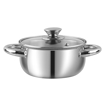 Picture of Vinod Stainless Steel Milano Casserole 3 Piece Set with Glass Lid - 1 litres, 1.5 litres and 2 litres (Induction and Gas Stove Friendly, Silver)