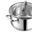 Picture of Vinod Mainz Stainless Steel Casserole Cooking Pot with Glass Lid - Set of - 2,Food Grade,Mirror Finish, Induction Friendly,14cm -1.2 L /16cm - 2 L,Silver