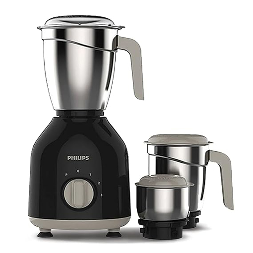 Picture of Philips HL7757/00 Mixer Grinder 750 Watt, 3 Stainless Steel Multipurpose Jars with 3 Speed Control and Pulse function (Black)