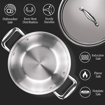 Picture of Milton Pro Cook Triply Stainless Steel Kadhai with Lid, 22 cm / 2.2 Litre