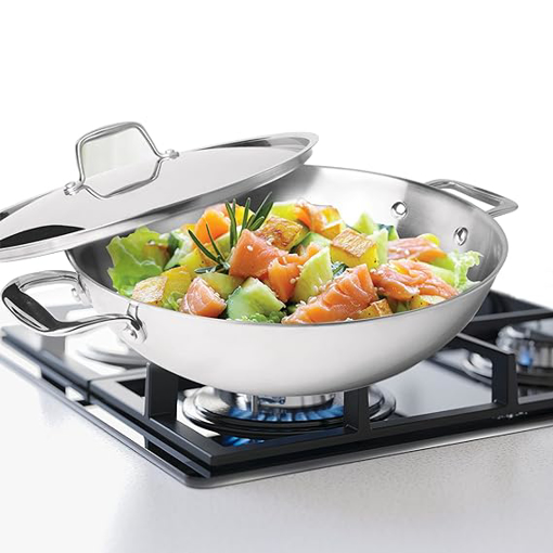 Picture of Milton Pro Cook Triply Stainless Steel Kadhai with Lid, 28 cm / 4.6 Litre