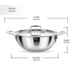 Milton Pro Cook Triply Induction Deep Kadhai with Stainless Steel Lid, 22 cm, 3.6 litres, Silver | Dishwasher | Hot Plate | Flame Safe की तस्वीर