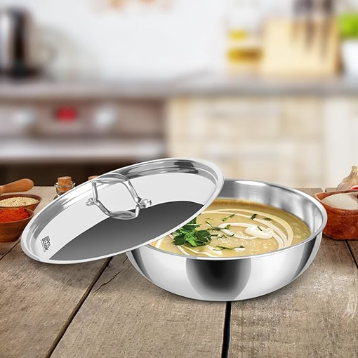 Milton Pro Cook Triply Stainless Steel Induction Tasla with Lid, 16 cm / 700 ml(0.8 Ltr) की तस्वीर