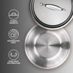 Picture of Milton Pro Cook Triply Stainless Steel Induction Tasla with Lid, 16 cm / 700 ml(0.8 Ltr)