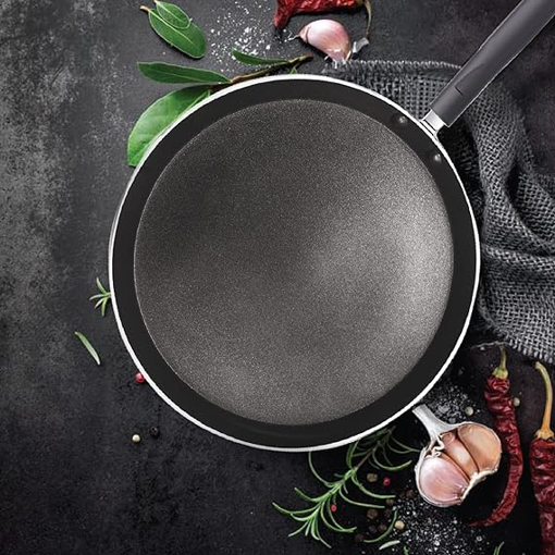 Picture of Milton Pro Cook Black Pearl Induction Omni Tawa, 24 cm (Aluminium)