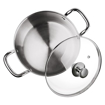 Milton Pro Cook Stainless Steel Casserole with Glass Lid, 14 cm/1.2 Litre, Silver | Induction Safe | Flame Safe | Hot Plate Safe | Dishwasher Safe | Sturdy Handles की तस्वीर