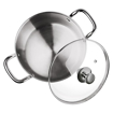 Picture of Milton Pro Cook Stainless Steel Casserole with Glass Lid, 14 cm/1.2 Litre, Silver | Induction Safe | Flame Safe | Hot Plate Safe | Dishwasher Safe | Sturdy Handles