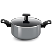 Picture of Milton Pro Cook Blackpearl Induction Biryani Pot with Glass Lid, 22 cm, 3.5 litres, Grey | Food Grade | Dishwasher | Flame | Hot Plate Safe