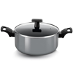 Milton Pro Cook Blackpearl Induction Biryani Pot with Glass Lid, 28 cm, 7.45 litres, Grey | Food Grade | Dishwasher | Flame | Hot Plate Safe की तस्वीर