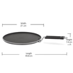 Picture of Milton Pro Cook Black Pearl Induction Non-Stick Flat Tawa, 27 cm, Grey