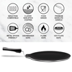 Picture of MILTON Pro Cook Blackpearl Induction Dosa Tawa Without Edge, 30 cm, Black | Non - Stick Pan | Induction Base | Food Grade | Flame & Hot Plate Safe | Dishwasher Safe