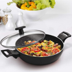 Picture of MILTON Pro Cook Granito Induction Kadhai with Glass Lid, 28 cm / 4.1 Litre, Black