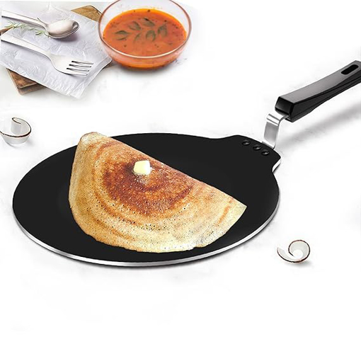 MILTON Pro Cook Blackpearl Induction Dosa Tawa Without Edge, 30 cm, Black | Non - Stick Pan | Induction Base | Flame & Hot Plate Safe | Dishwasher Safe की तस्वीर