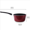 Picture of Milton Pro Cook Granito Sandwich Bottom Non Induction Sauce Pan, 14 cm, Burgundy | Flame Safe | Hot Plate Safe | Dishwahser Safe