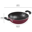 Milton Pro Cook Granito Kadhai Non Induction, 16 cm, Burgundy | Flame Safe | Dishwasher Safe | Food Grade | Metal Spoon Friendly | Non - Stick | Bakelite Handle की तस्वीर