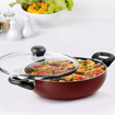 Picture of Milton Pro Cook Induction New Granito My Kitchen Set of 2,(Tawa 28 cm and Kadhai 24 cm/2.5 LTR with Glass Lid) Burgundy | Dishwasher Safe| Gas Stove Safe | Hot Plate Safe | Bakelite Handle