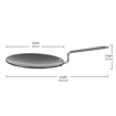 Picture of MILTON Pro Cook Hard Anodized Tawa, 26 cm, Dark Grey | Flame Safe | Gas Stove Safe | Stainless Steel Wired Handle | Durable | Scratch Resistant