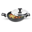 Picture of Milton Pro Cook Hard Anodized Kadhai With Stainless Steel Lid HAKDI 26 WL/ 3.3 Ltr