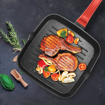 Picture of Milton Pro Cook Die Cast Aluminium Grill Pan, 24 cm, Black | Non Stick | Flame & Hot Plate Safe | Food Grade | Dishwasher Safe