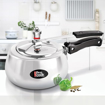 Picture of Milton Pro Cook Aluminium Curve Pressure Cooker With Inner Lid, Non Induction Bottom, 3 Litres, Silver | Hot Plate Safe | Flame Safe | Bakelite Handle