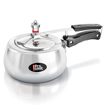 Picture of Milton Pro Cook Aluminium Curve Pressure Cooker With Inner Lid, Non Induction Bottom, 3 Litres, Silver | Hot Plate Safe | Flame Safe | Bakelite Handle