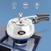 Picture of Milton Pro Cook Aluminium Curve Pressure Cooker With Inner Lid, Non Induction Bottom, 3 Litres, Silver | Hot Plate Safe | Flame Safe | Bakelite Handle