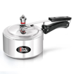 Picture of Milton Pro Cook Aluminium Non Induction Pressure Cooker With Inner Lid, 2 litre, Silver | Hot Plate Safe | Flame Safe