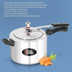 Picture of Milton Pro Cook Aluminium Non Induction Pressure Cooker With Inner Lid, 5 litre, Silver | Hot Plate Safe | Flame Safe