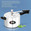 Picture of Milton Pro Cook Aluminium Non Induction Pressure Cooker With Inner Lid, 6.5 litre, Silver | Hot Plate Safe | Flame Safe