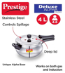 Picture of Prestige Deluxe Alpha Svachh 4 L Induction Bottom Pressure Cooker Handi  (Stainless Steel)