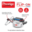 Prestige 2L Svachh FLIP-ON Mini Stainless Steel Pressure Cooker with glass lid|Innovative lock lid with spillage control|Gas & Induction compatible की तस्वीर