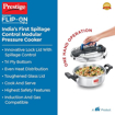 Picture of Prestige 2L Svachh FLIP-ON Mini Stainless Steel Pressure Cooker with glass lid|Innovative lock lid with spillage control|Gas & Induction compatible