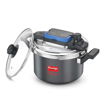 Picture of Prestige Svachh Flip-on Hard Anodised Spillage Control Outer Lid Pressure Cooker with Glass Lid, 5 Litre (Black)