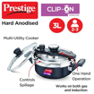 Picture of Prestige Svachh, 20241, 3 L, Hard Anodised Aluminium Outer Lid Pressure Cooker, With Deep Lid For Spillage Control, Black, 3 Liter