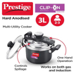 Prestige Svachh, 20240, 3 L, Hard Anodised Aluminium Outer Lid Pressure Cooker, With Deep Lid For Spillage Control, Black, 3 Liter की तस्वीर