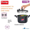 Picture of Prestige Svachh, 20240, 3 L, Hard Anodised Aluminium Outer Lid Pressure Cooker, With Deep Lid For Spillage Control, Black, 3 Liter