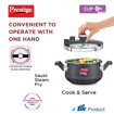 Prestige Svachh Clip-on Non-induction base Outer Lid Hard Anodised Aluminium Pressure Handi, 3L, Black की तस्वीर