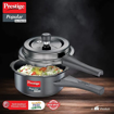 Picture of Prestige Popular Svachh Hard Anodised Pressure Cooker(2.0 L, Black, Deep Lid-Controls Spillage)